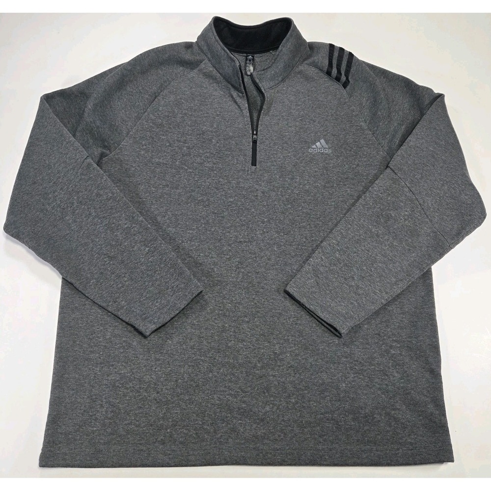 Adidas Golf Men's 2XL Gray 1/4 Zip Fleece Pullover Sweater ADVF19R751